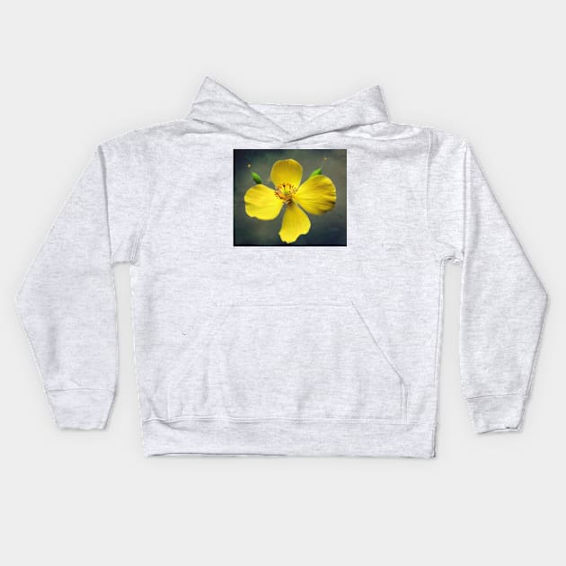 Wood Poppy In Yellow Kids Hoodie by JimDeFazioPhotography